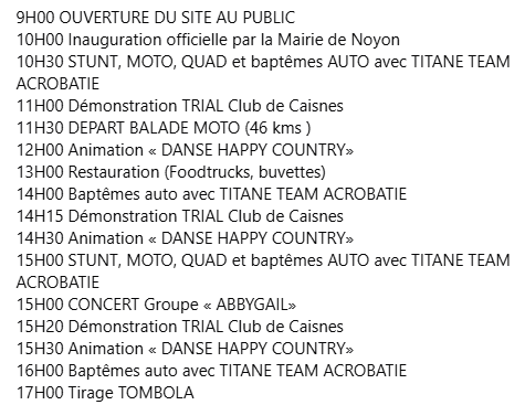 Programme noyon